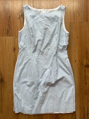 Moda International Light Blue Gingham Sleeveless Shift